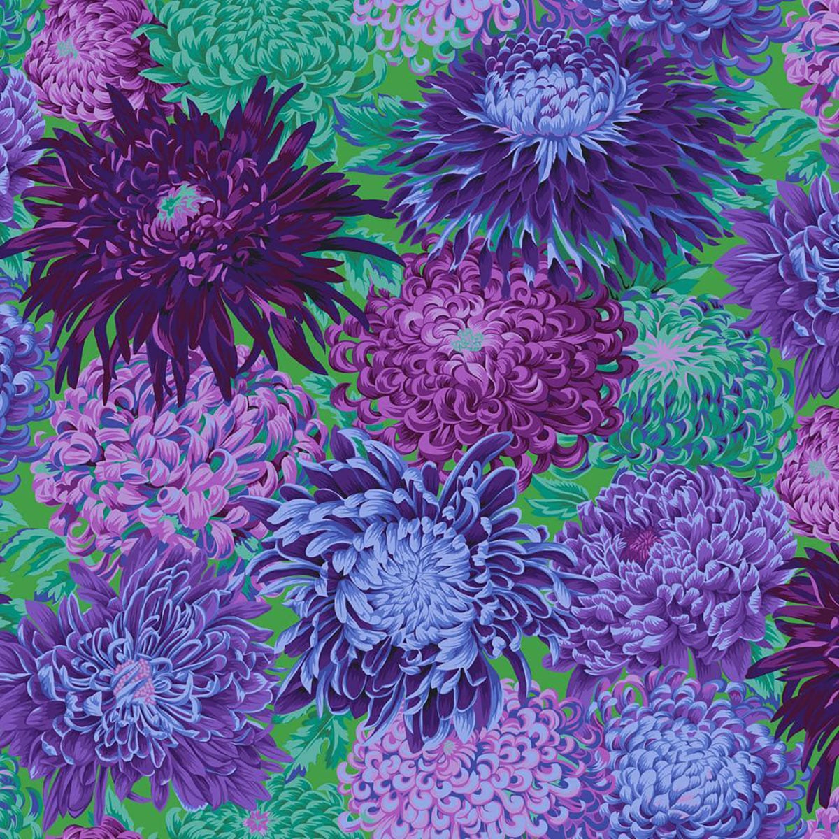 コウケントー【3001】× 50本 ＋【4008】×50本　合計100本 Kaffe Fassett Philip Jacobs Chrysanthemum Purple | Quilt Fabric